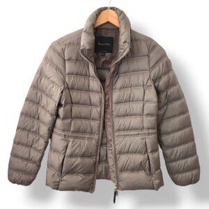 Women's Massimo Dutti Feather Down Jacket – Small, Luxury Grey Puffer
